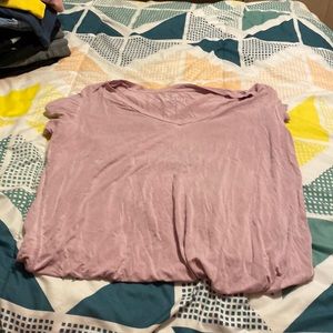 Cute light pink low v-neck tee